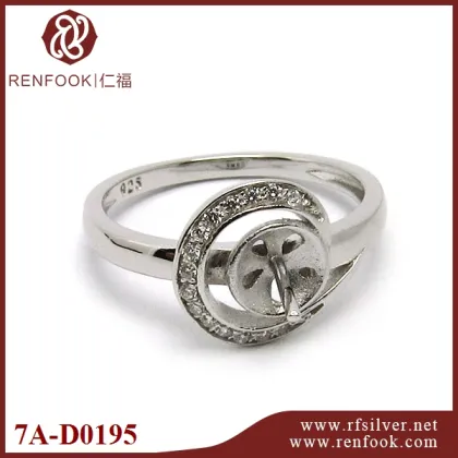 Antique silver rings jewellery pearl diamond engagement ring