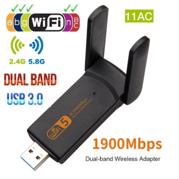 Wireless wifi USB network card Dual Band 2.4G/5.8G Receiver High Speed 1900M plug and play support windows xp/win7/win10 adapter