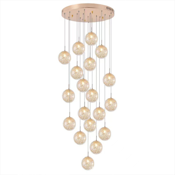 Nordic Creative Long Chandelier Modern Light Luxury Glass Ball Chandelier