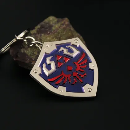 Zelda Shield Metal Keychain - Video Game Themed Gift