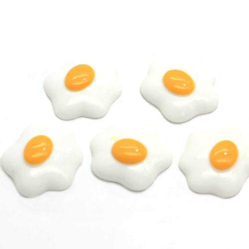 Flower Shaped Kawaii Fried Egg flat back Beads 100pcs/bag For Handmade Craft Decoration Beads Charms Phone Ornaments Spacer