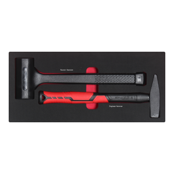 2-Piece Hammer Set: 300g Engineer Hammer & 400g Rubber Hammer