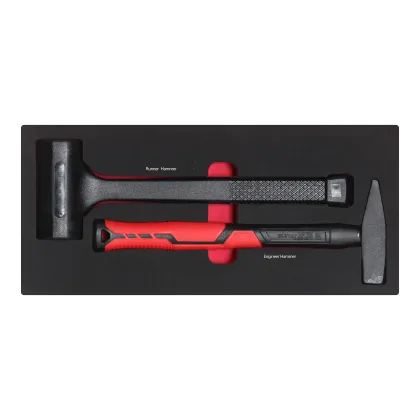 2-Piece Hammer Set: 300g Engineer Hammer & 400g Rubber Hammer