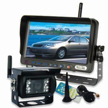 Wireless Rear-view System with 7-inch TFT LCD Monitor, Back-up System with 4CH Wireless Receiver