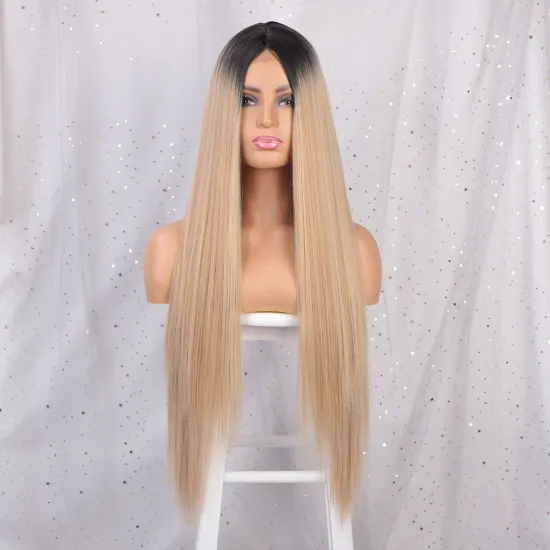 Aisi Hair Cheap Wholesale Vendor 613 Long Silky Straight Natural Wave Ombre Blonde Wig For Black Women Synthetic Hair Wigs