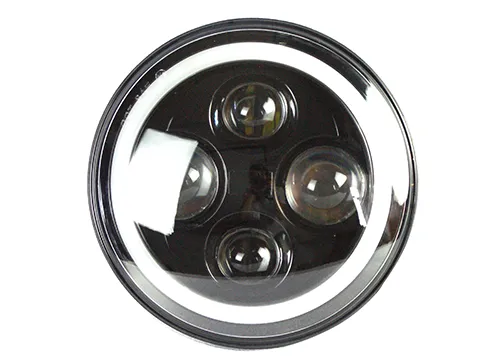 Factory direct! 7inch round semi sealed beam high/low led LED Halo Ring jeep headlight, harley motorcycle 12v