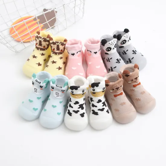 Cartoon Rubber Soles Baby Socks Shoes for Newborn Toddlers
