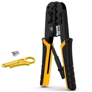 Professional EZ Tools: Comprehensive Ethernet Cable Management Kit Including Cut, Strip, Pass-Through, and RJ45 Crimping Solutions