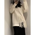 Irregular fringe jumper women