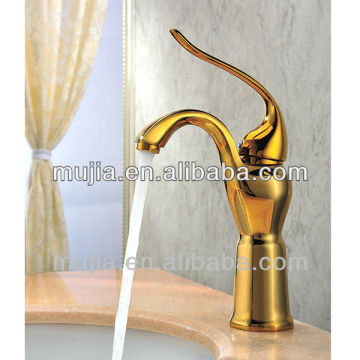 Single lever gold /golden basin Waterfall faucet