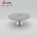 ATO Silver Container Clear Cake Stand com spray