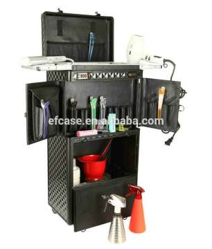 HOT SELLING BLACK TROLLEY HAIRDRESSING CASE WITH BLACK HANDLE