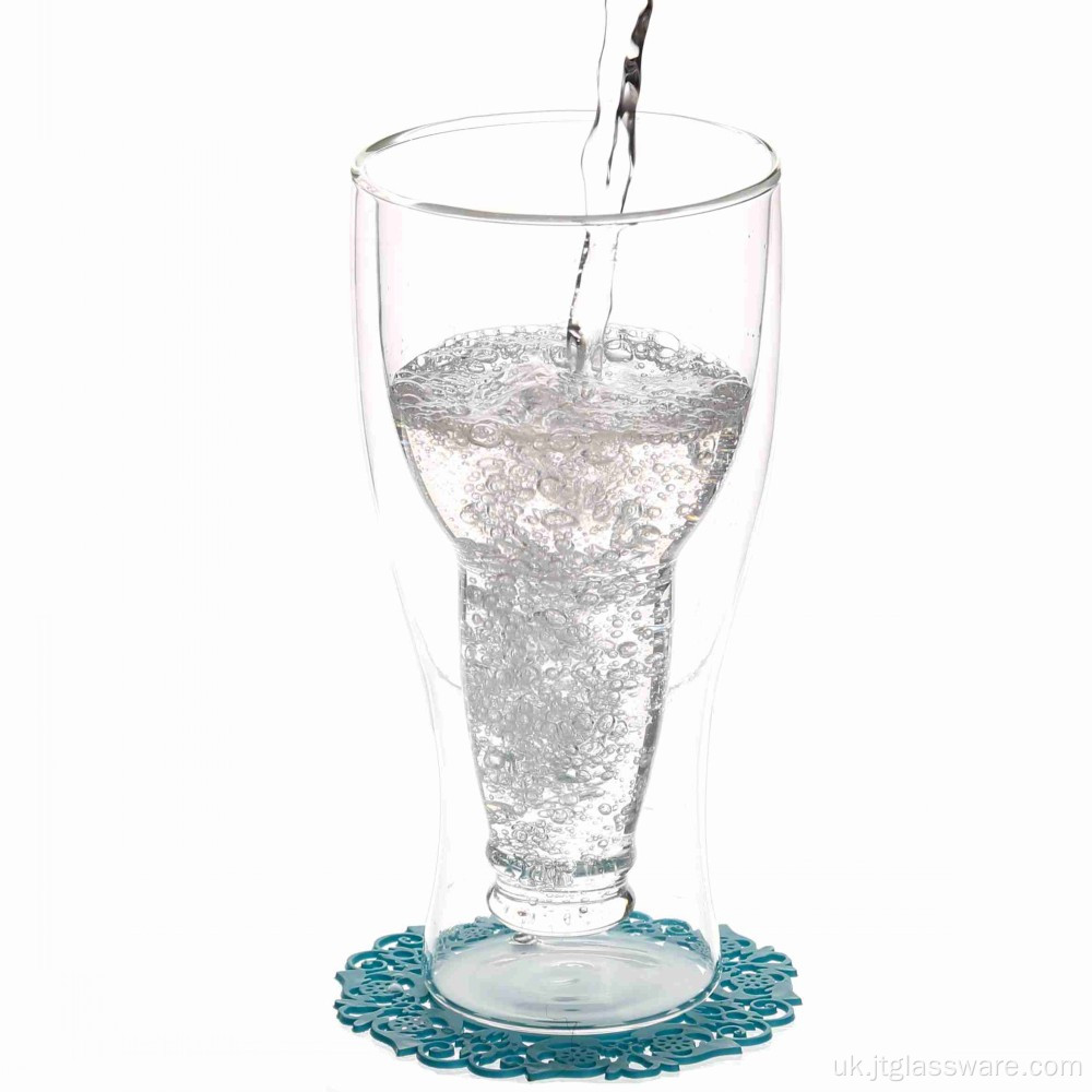 Скляна пивна чашка з подвійними стінками