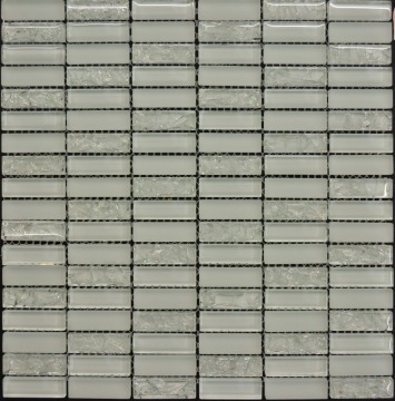 MB1605063 Pure color strip Crystal Glass Blend ice crack Mosaic Tile for backsplash