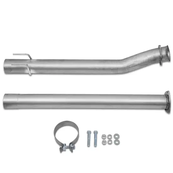 4 Inch Stainless Steel Silver Exhaust Pipes Compatible with 2011-2016 6.7L Ford F250 F350 F450