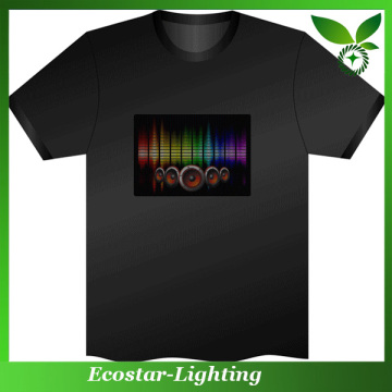 Sound activated EL t shirt Promotional LED t shirt
