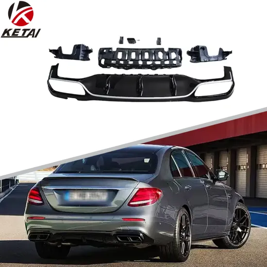 Factory Outlets E63 Style Car Bumper Accessories Rear Diffuser for BENZ W213 AMG Sedan 2017+