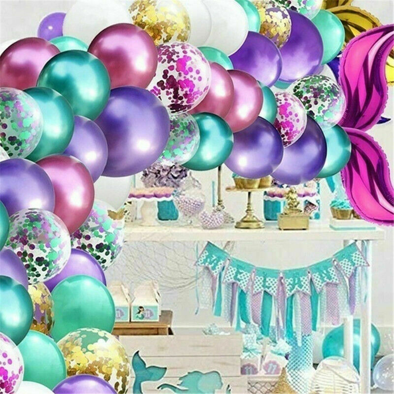 Mermaid Tail Balloon Garland Latex Balloons Arch Baby Shower Wedding Birthday