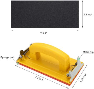 120 to 3000 Grit 9x3.6 Inch Dry or Wet Sandpaper Set with Holder for Wood Furniture Finishing
