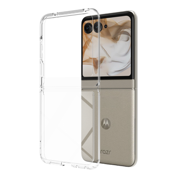 Transparent Acrylic + TPU Hybrid Phone Case for Motorola Razr 2024 with Flexible Hinge Rib