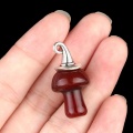 Red Carnelian Mushroom Wizard Cap Pendant for Making Jewlery 15X20mm Stone Halloween Charms