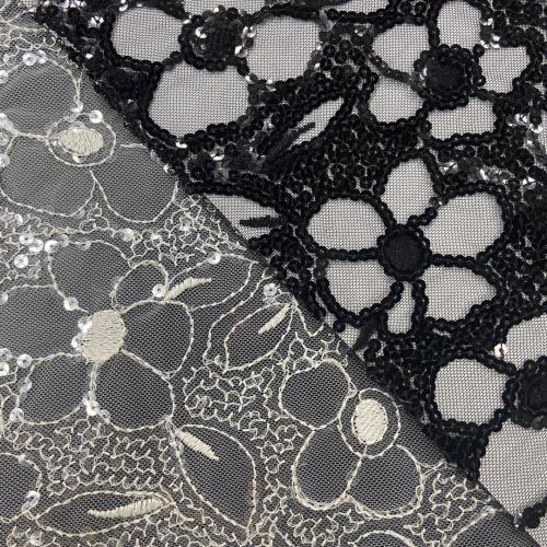 Fantasic Inforescence Design of Sequins Embroidery Fabric
