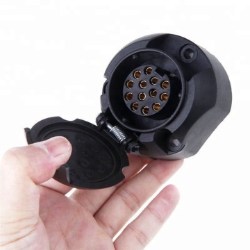 13 Pin Caravan Socket Plug Connector - 12V Trailer Van Electric Adapter