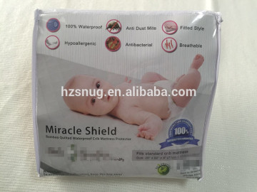 Bamboo quilted waterproof crib mattress protector