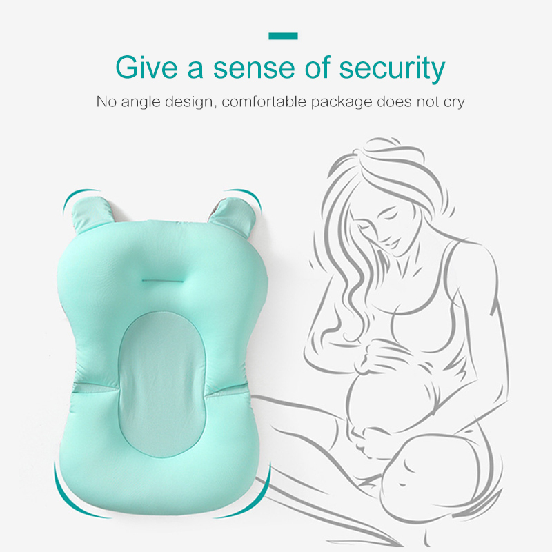 2020 Baby Tub Pad Non-Slip Bathtub Seat Support Mat Newborn Safety Bath Support Cushion Foldable Soft Pillow Suspension Mat