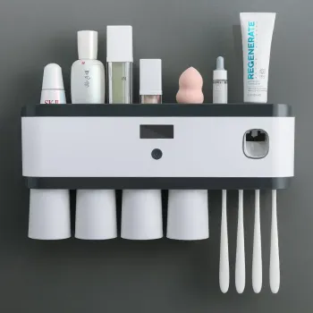 Smart Bathroom Essentials: UV Toothbrush, Automatic Toothpaste Dispenser, Wall-Mounted Toothbrush Holder & More