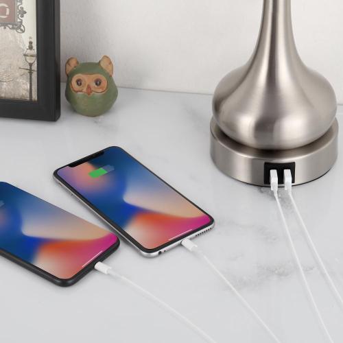 Contrôle tactile Lampes avec 2 ports de charge USB