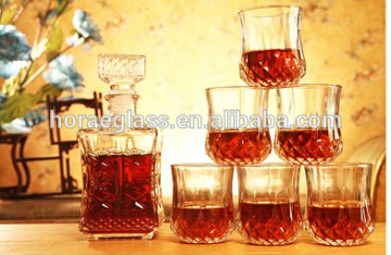 hand made glass decanter,clear glass wine bottle\cheap glass jar