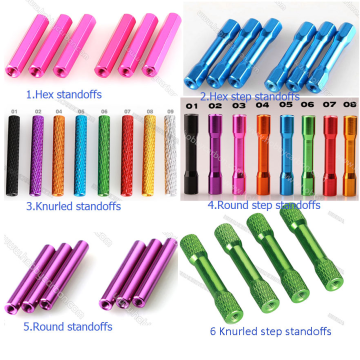 Colorful anodized aluminum standoff difference type