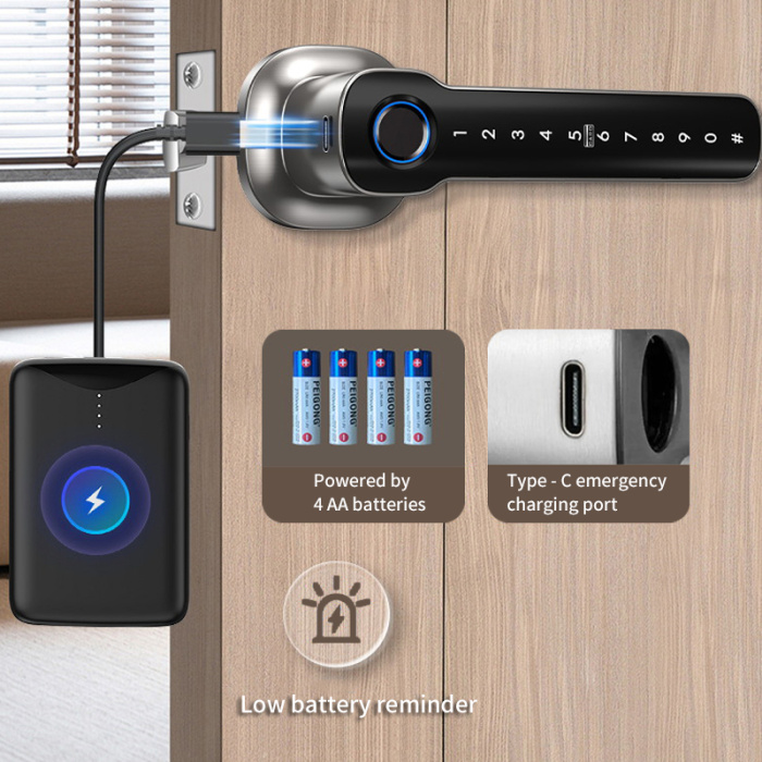 Квартира цифровой биометрический отпечаток пальцев деревянный дверной замок