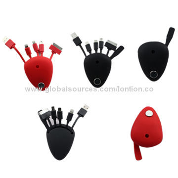 2014 New Multi-color 5-in-1 Multifunction USB Charger Cables/Adapters in Handy Pouch Bag/Tidy Travel
