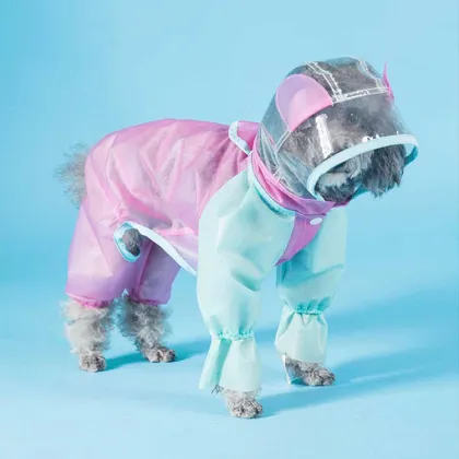 Fancy Color matching polyester reflective raincoat