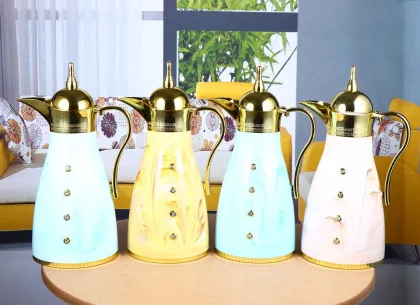 Arabic Style Luxury Metal Thermal Tea Pot - Golden Vacuum Thermos Kettle