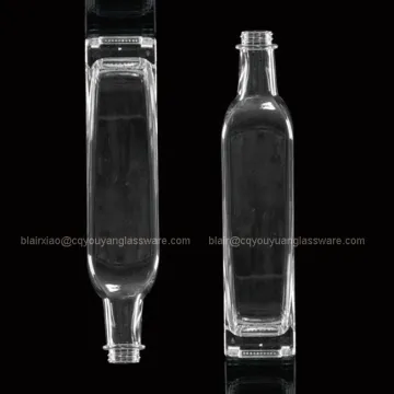 Screw Top Design Square Bottles 250 ML Crystal Clear Olive Oil Bottle