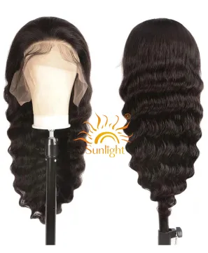 Sunlight ready to ship loose deep wave 13x4 lace front wigs hd full lace human hair wigs hair vendors