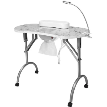 Portable Manicure Table: Simple, Single, Pink, Foldable Beauty Shop and Nail Salon Workstation for Easy Carrying