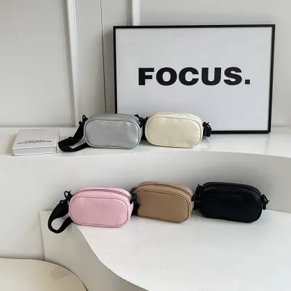 Ladies PU Summer Chest Bag: Fashionable Diagonal Design Shoulder Bag with Durable Zipper