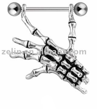 hand bones jewelry nipple ring
