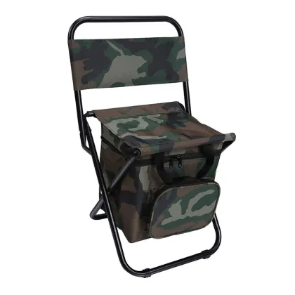 Iron Outdoor Camping Chairs Portable Outdoor Folding Ice Pack Chair Recreational Fishing Chair