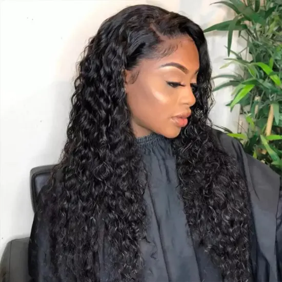 30Inch Water Wave Wig 4x4 Lace Closure Front Human Hair Wigs For Black Women Short Curly Brazilian 13x4 Deep Wave Frontal Wig