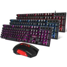 English Russian Layout Keyboard Mouse Combos Mechanical Felling Keyboard 3 Colorful Backlit Keyboard 4800DPI Wireless Mice Sets