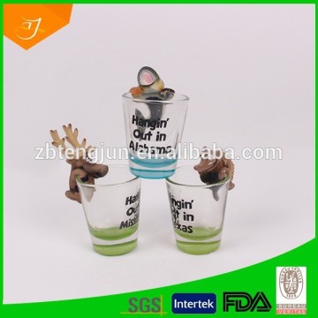 Shot Glass Souvenir,Shot Glass With Resin Animal,High Quality Shot Glass