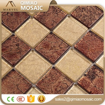 Gold Leaf Decor Mosaic Glass Tiles Roman Mosaic Flooring