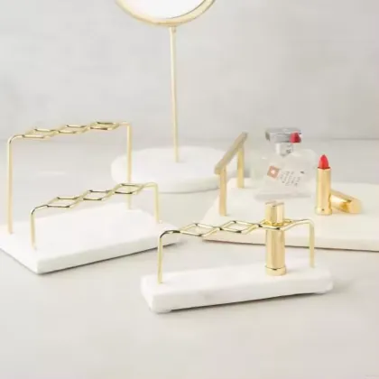 2023 Wholesale Luxury Marble Base Organizers: Lipstick & Makeup Brush Holders