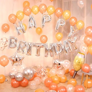 New Design Hot Selling Heart Star Foil Balloon Rose Gold Pink Happy Birthday Balloon Set For Birthday Party Decoration