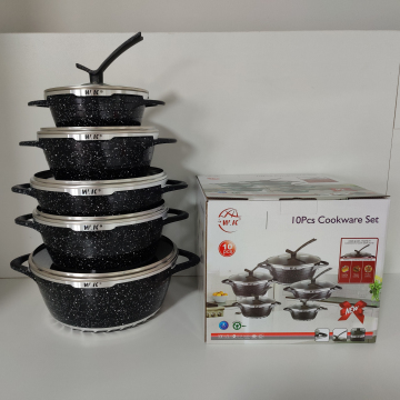 Multi-Functional Non-Stick Pot with Ten-Piece Set and WK Pointed Ears for Kitchen Use